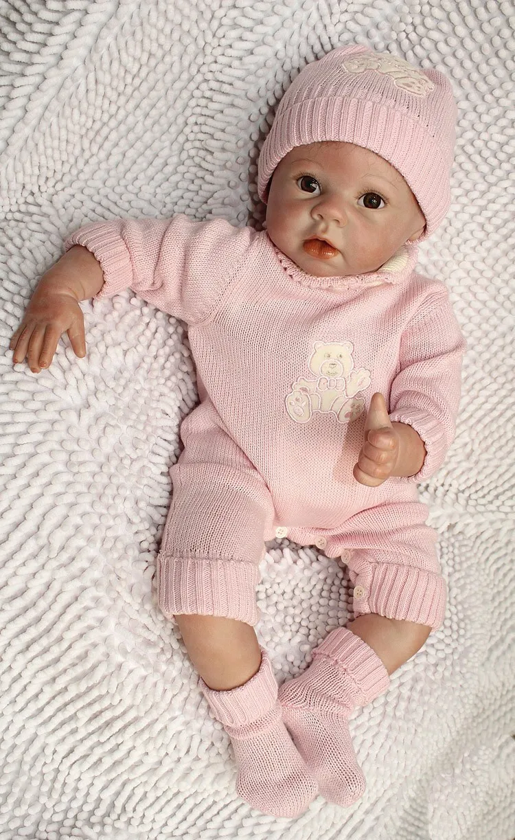 22 дюйма NPK силиконовые куклы для новорожденных о ношении зимней одежды прекрасное возрождение куклы-Младенцы Brinquedos Для детей мохер
