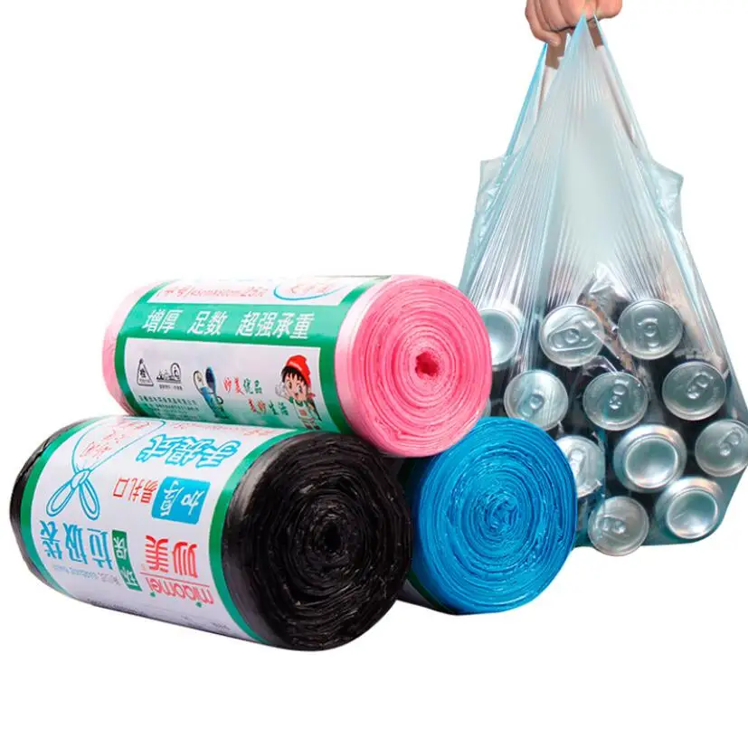 

Hot Sale 25pcs/roll/pack Portable Vest Garbage Bags Rubbish Bag 45x60cm Thicken Multicolor Points-off