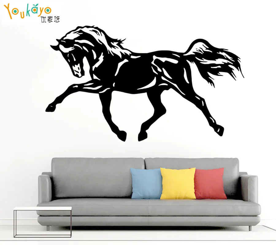 Wall Stickers Vinyl Decal Horse Racing Tribal Animal Nature Mural Art