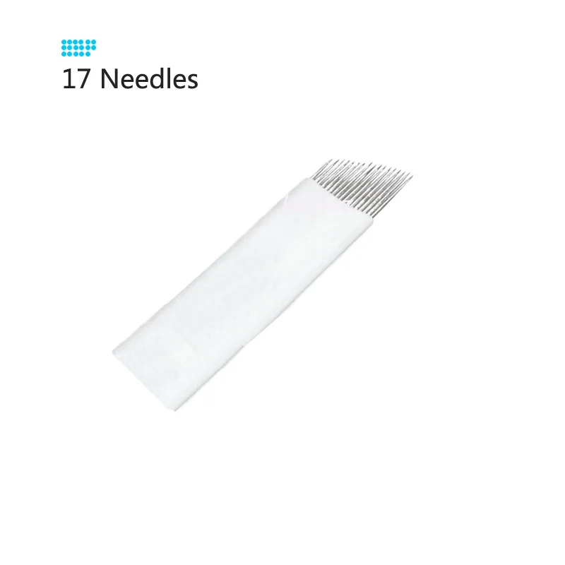 Free Shipping 100PCS 17 Pins Eyebrow Tattoo Blade Microblading Needles Silver color Tattoo Needle for Eyebrow Top Quality