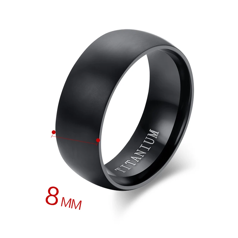 NEWBUY 100% Titanium Rings For Men 8mm Wide Cool Black Men's Ring Wedding Jewelry Christmas Gift