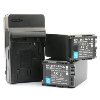 

LANFULANG Battery (2-Pack) and Charger for Canon BP-827 BP 827 and for Canon BP-819 HF S10, S11, S20, S21, S30, S100, S200