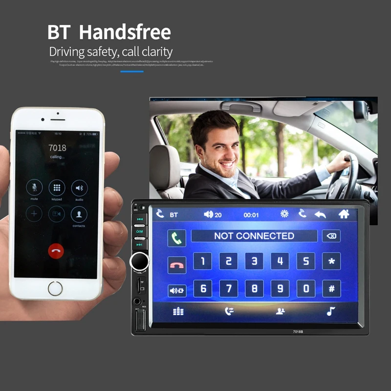 7018B автомобильный Av 7 дюймов Hd сенсорный экран автомобильный Bluetooth Mp5 плеер Автомобильная Карточка Bluetooth громкой связи