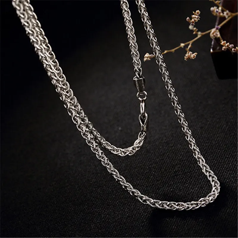 GAGAFEEL 2,5 мм Мужские цепочки ожерелье s 925 пробы Серебряное длинное ожерелье для мужчин и женщин ювелирные изделия лучшие подарки