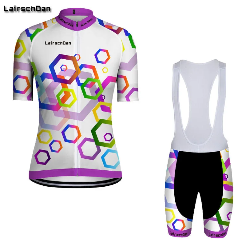 

LairschDan Cycling jersey Women Set Summer Clothing Bike Pro Team Kit Funny Knitwear Bike Pants Bicycle Cycle Clothes Girl Wear