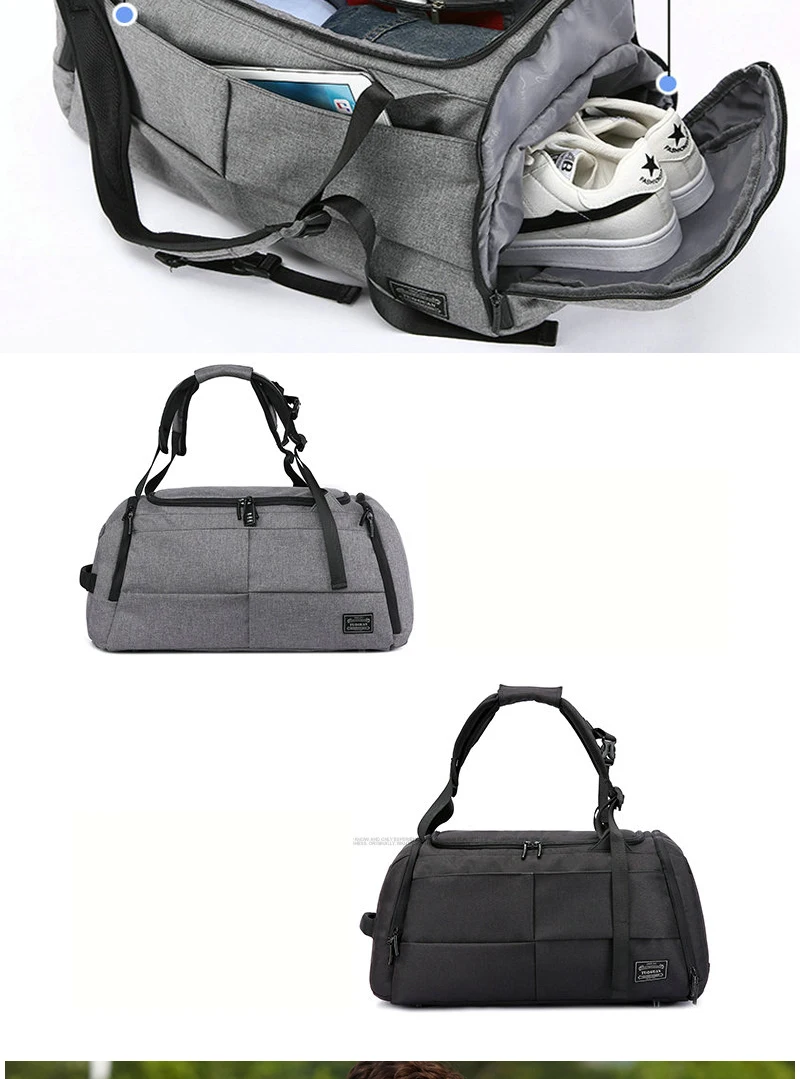 35L Men 2 in 1 Travel Bags for Handbag and Backpack New big Capacity 2018 brand Fashion Duffle Bag Anti theft hand luggage bag 77