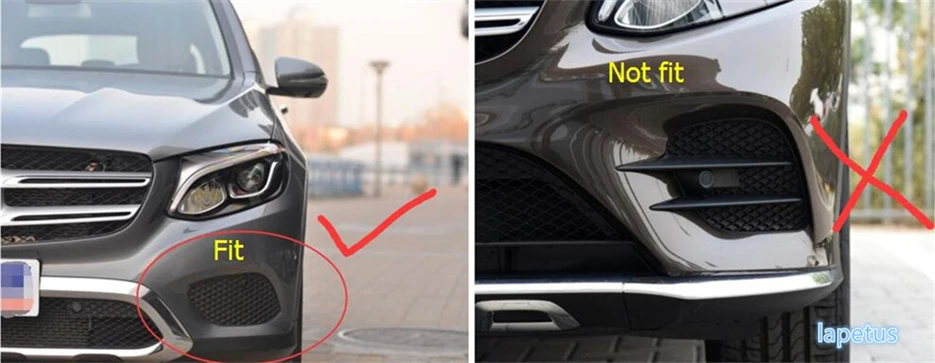 Хромированная накладка на передний бампер для Mercedes Benz GLC X253 2016 2017 2018 2019 / ABS|accessories