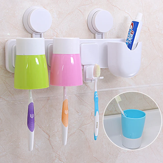 Bathroom set powerful suction cup toothbrush holder toothbrush cup