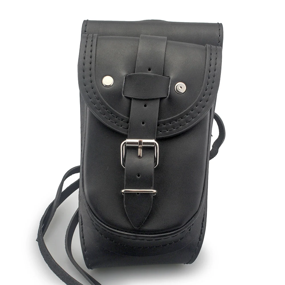 

Motorcycle Black Leather 4.5 Gallons Tank Chap Cover Panel Bag For Harley Sportster XL1200 XL883 48 72