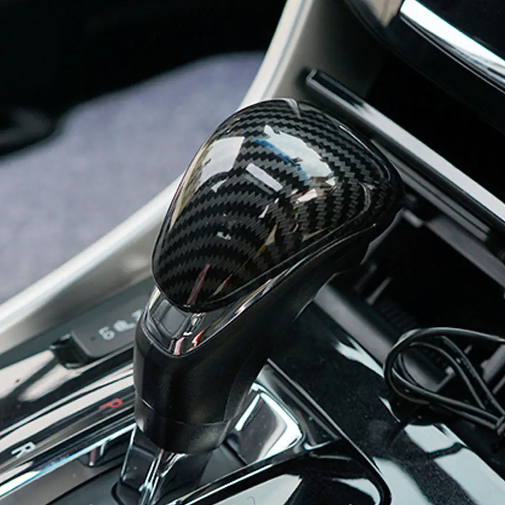 ABS Carbon Fiber Interior Gear Shift Lever Knob Trim Fit For 2014 2015 2016 2017 Honda Accord 9th 9.5th Accessories Car Styling ABS Carbon Fiber Interior Gear Shift Lever Knob Trim Fit For 2014 2015 2016 2017 Honda Accord 9th 9.5th Accessories Car Styling