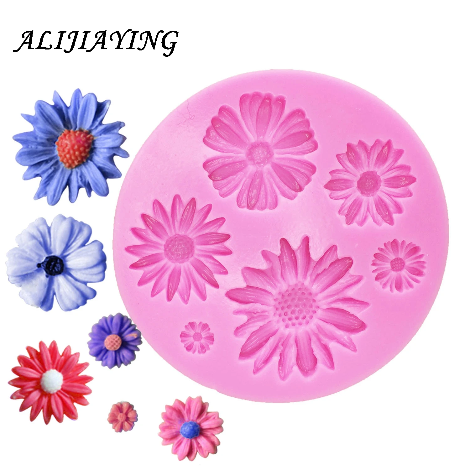 Chrysanthemum Fang Dan Cake Decoration Silicone Mold Chocolate Mold Diy Baking Sun Flower Candy Gerbera Daisy Flower D0193