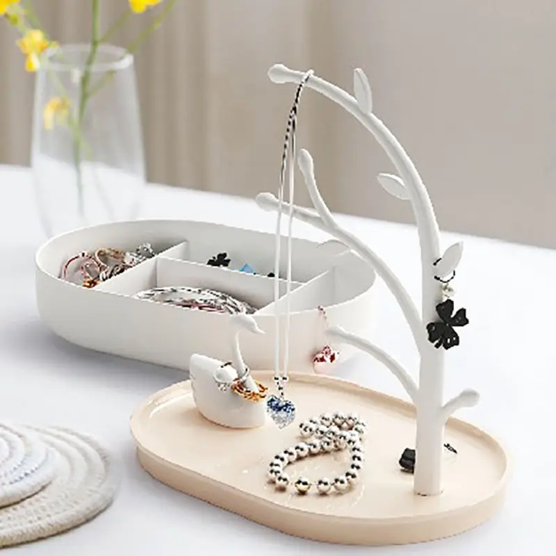 

Home Desktop Brief Swan Jewelry Decorative Storage Holder Decorations Boxes Storage Rack Rings Necklaces Hanging Ornaments wd02