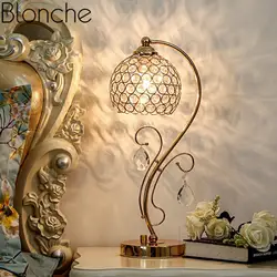 Nordic современный настольная лампа из хрусталя светодиодная подставка стол свет для Гостиная Спальня для домашнего декора Железный Art