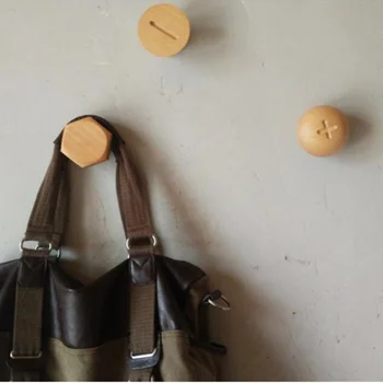 

Wall hook Handmade Solid Wood Creative Wall Decorative Coat Rack Wall Screw Hook Hookness Bedroom Decoration Hook Hanging