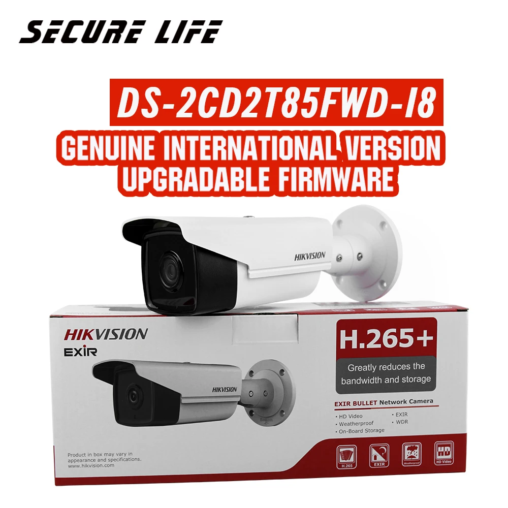 Бесплатная доставка английская версия DS 2CD2T85FWD I8 8MP H.265 + Пуля CCTV ip камера POE 80m IR SD