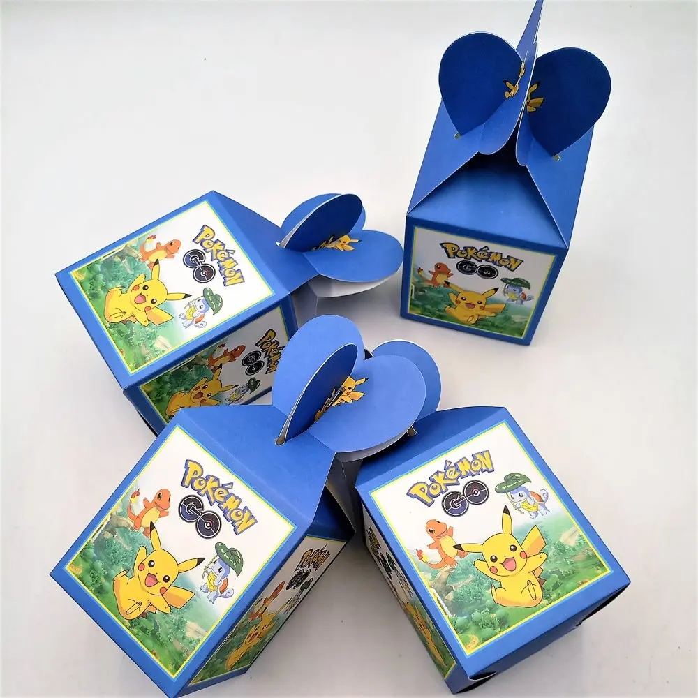 6 шт./пакет Бумага коробка конфет Микки и Минни Маус Мышь «Человек-паук», с героями мультфильма «Моана»; «Пикачу», с героями мультфильма «тролли» Улыбающееся Бумага подарок Коробки Baby Shower вечерние поставки
