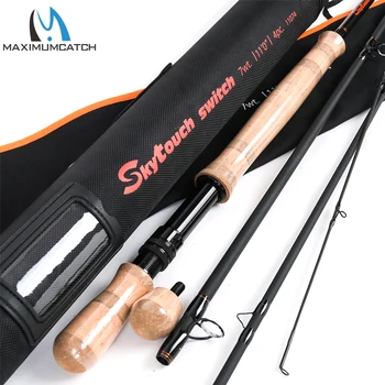 Maximumcatch Switch & Spey Fly Rod IM10 30T+40T Carbon Fiber Fast Action Fly Fishing Rod With Cordura Rod Tube aventik 9ft and 12ft mini tenkara fishing rod super light slim short fly fishing rod with carbon tube fly fishing tenkara rod