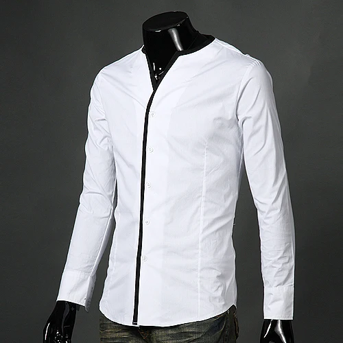 white dress shirt without collar