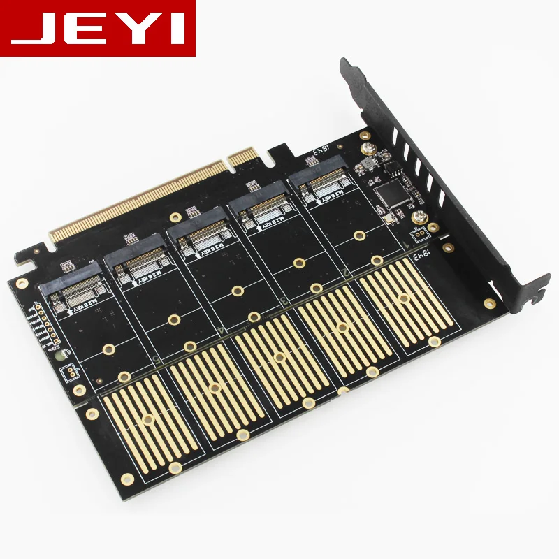 JEYI JMS585-X16 PCIE 5 м. 2 SATA карта расширения поворот PCIE3.0 SATA RAID карта 5* ssd 5* ngff 5* m.2 softraid карта большая мощность