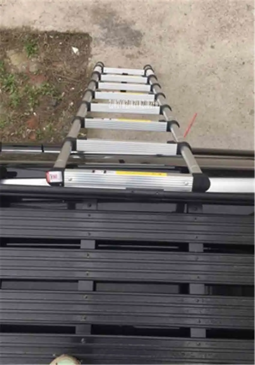 Новый 2,6 м DLT-A Портативный безопасности выдвижная лестница толстые Алюминий сплав односторонняя прямо лестница бытовые 9 лестницы