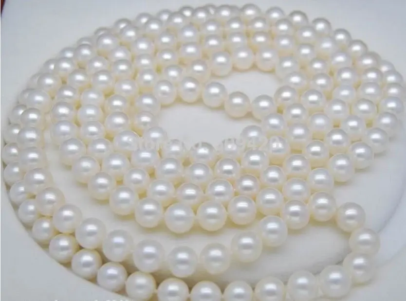 

Shipping 48 INCH AAA 9-10MM WHITE SOUTH SEA Round PEARL NECKLACE (C0309)