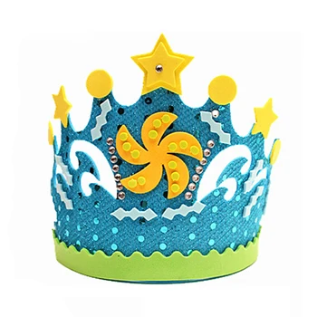 

DIY EVA Crown Hat Kids Handmade Toy Flowers Stars Patterns Kindergarten DIY Art Craft Toys For Children Girls Party Decoration