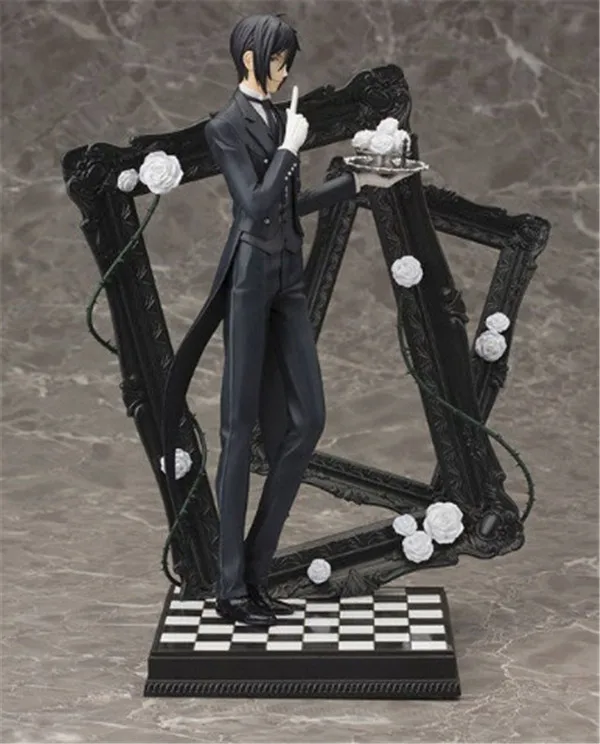 Anime Black Bulter Sebastian Michaelis PVC Action Figure Toys Black Butler Kuroshitsuji Sebastian Figuras Dolls Brinquedos Gift 25cm  (8)