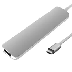 Тип-c док-станции 6 в 1 Тип-c концентратора док-станцию к 4 К HD HDMI передачи USB3.0 адаптер совместим с мобильного телефона компьютера