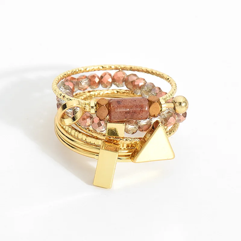 Кольцо с камнями и бусинами 6 шт./компл.|fashion ring set|ring setfinger set |