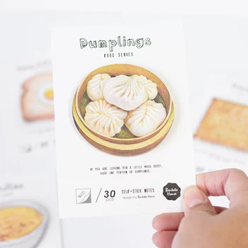 

24 pcs/Lot Food series self stick note 30 sheet memo pads Noodles dumplings biscuits Office accessories School supplies F461