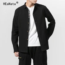 Новая мужская Повседневная рубашка Мужская Удобная белая Японская уличная одежда Хлопковая мужская рубашка Harajuku с длинным рукавом рубашки размера плюс