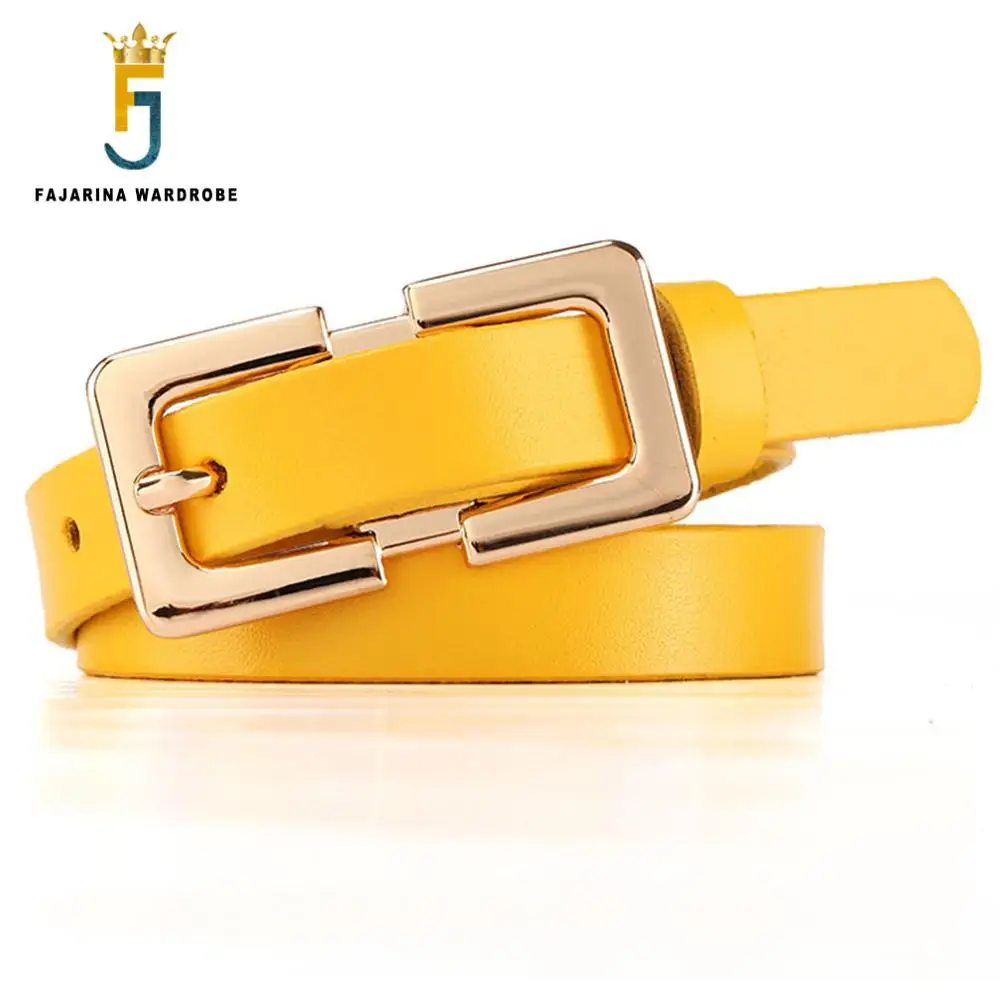

FAJARINA Quality Ladies Leisure 100% Cow Skin Leather Waist Belt Fine Decoration Crony Cowhide Leather Belts for Women LDFJ004