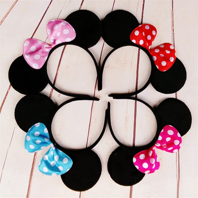 

Cute mouse ears Bow Headband Hairband lovely birthday favors Elegant Hair Bands Holder Hoop headwear hair accessories