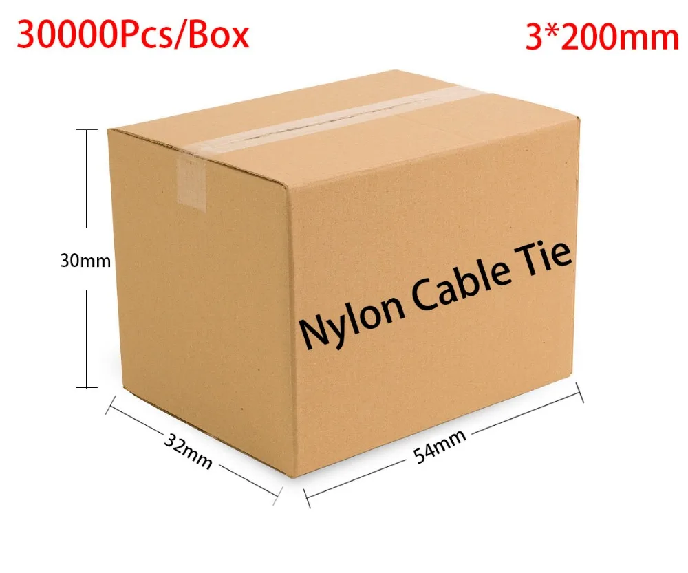 

30000pcs/Box 3*200 3x200 width 2.5mm Self-Locking White Black Red Blue Yellow Green Nylon Wire Cable Zip Ties.Cable Ties