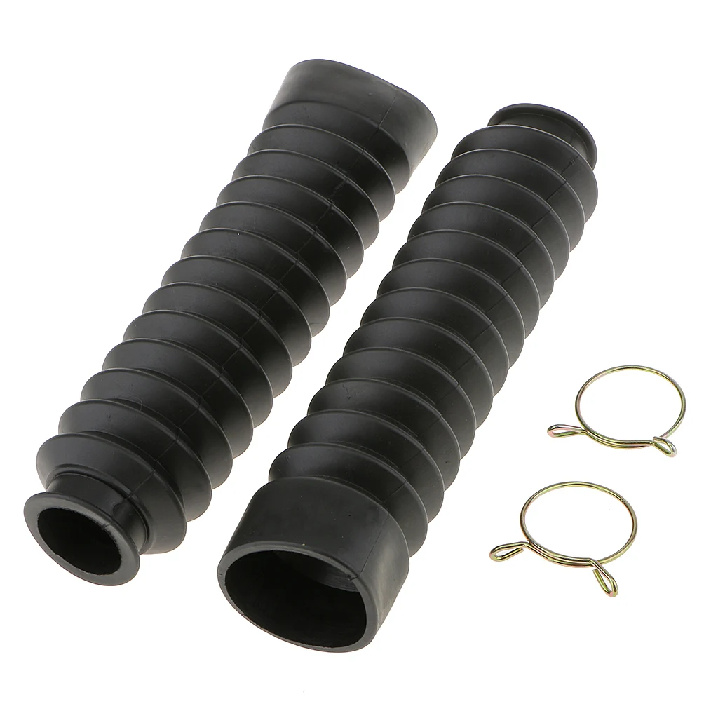 uxcell Autobicycle Black Rubber Front Shock Absorber Dust Cover Pair 24cm 
