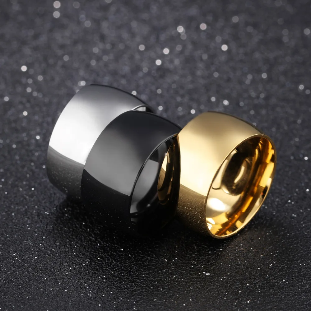 

2018 Fashion Black Titanium Ring Men Smooth THUMB ring Engagement Anel Jewelry Rings For Male Party Wedding Bands Anillos B0071