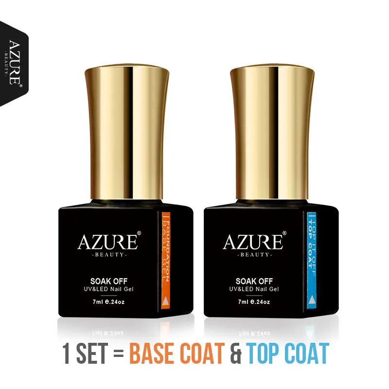 

Azure Beauty 7ML Base Coat Top Coat UV Gel Nail Polish Soak Off Led Nail Gel Lacquer Semi Permanent Primer Nail Varnish