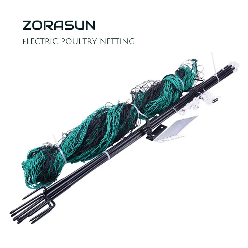 

ZORASUN Electric Poultry Netting Chicken Net Sheep Goat Netting Electric Fencing Easily Assembled Plastic Mesh Netting 12mx125cm