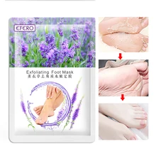Efero 2 пары = 4 шт пилинг для ног маска для ног педикюрные носки Лавандовый экстракт крем для ног для пятки удаляет кожу маска для ног