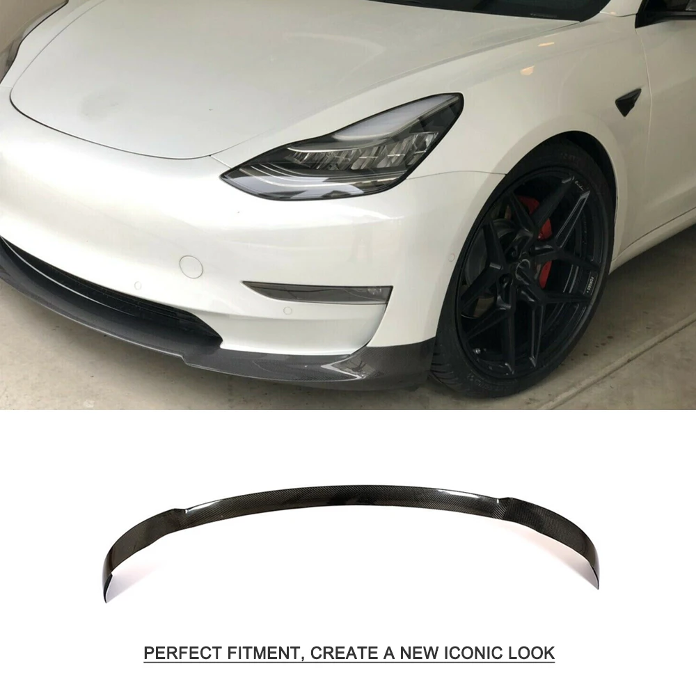 Preise Für Tesla Modell 3 Basis Limousine Lange Palette Limousine 4 Tür 2016 2018 Carbon Fiber Front Bumper Lip splitter Spoiler