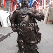 Bi00944 3" Китай славится бронза Медь Дракон Держите меч guan Гун Гуань Юй Воин статуя