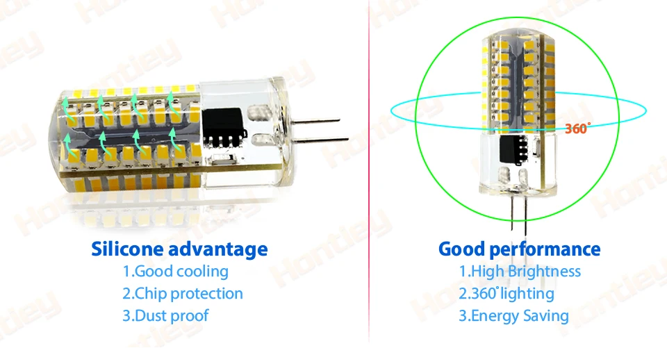 Hontiey светодиодный силиконовые мини Кукуруза лампы переменного тока 220 V G4 G8 G9 E11 E12 E14 E17 BA15D белый свет затемнение сменная галогенная лампа