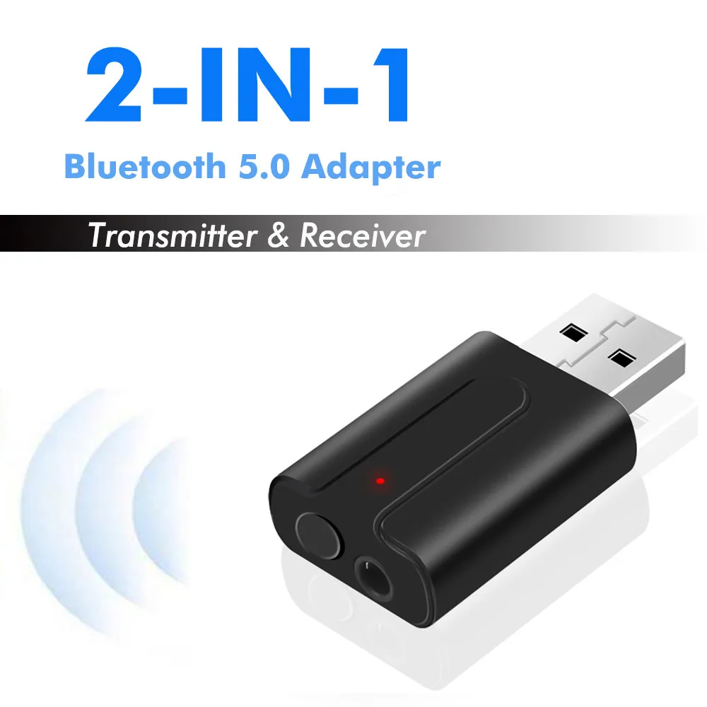 2 в 1 Bluetooth V5.0 автомобильный комплект приемник передатчика 3 5 мм AUX USB беспроводной