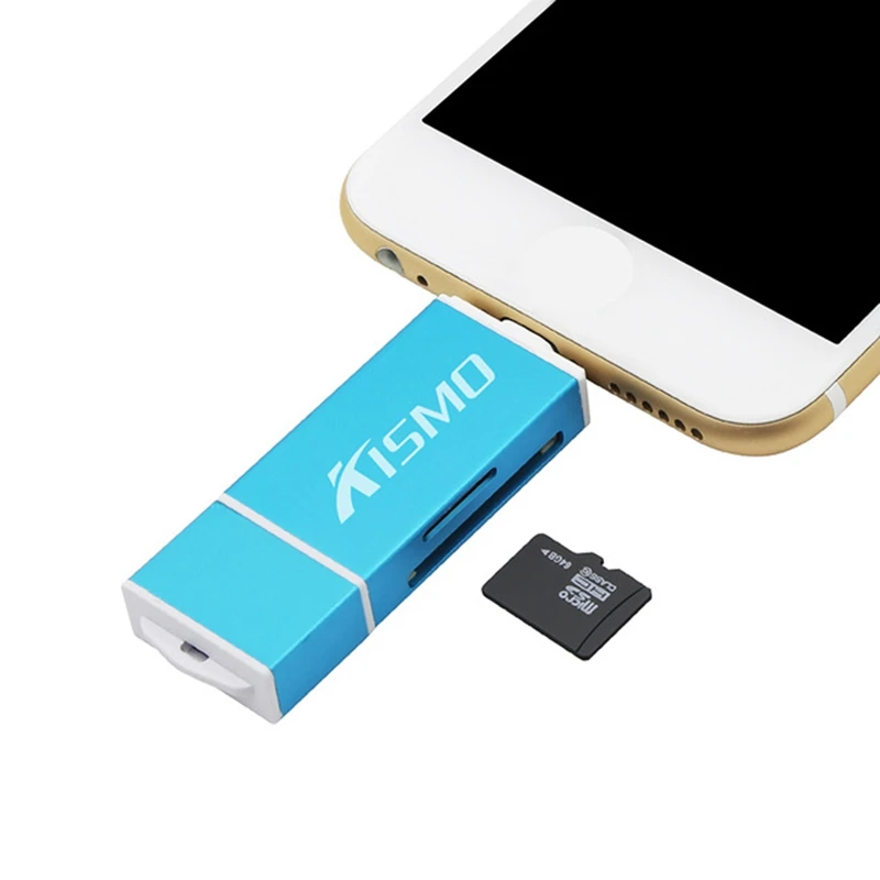 Карта памяти Kismo 3 в 1 OTG USB флеш накопитель Micro SD TF картридер для iphone X 8 7 6 Plus iPad Air Pro S6