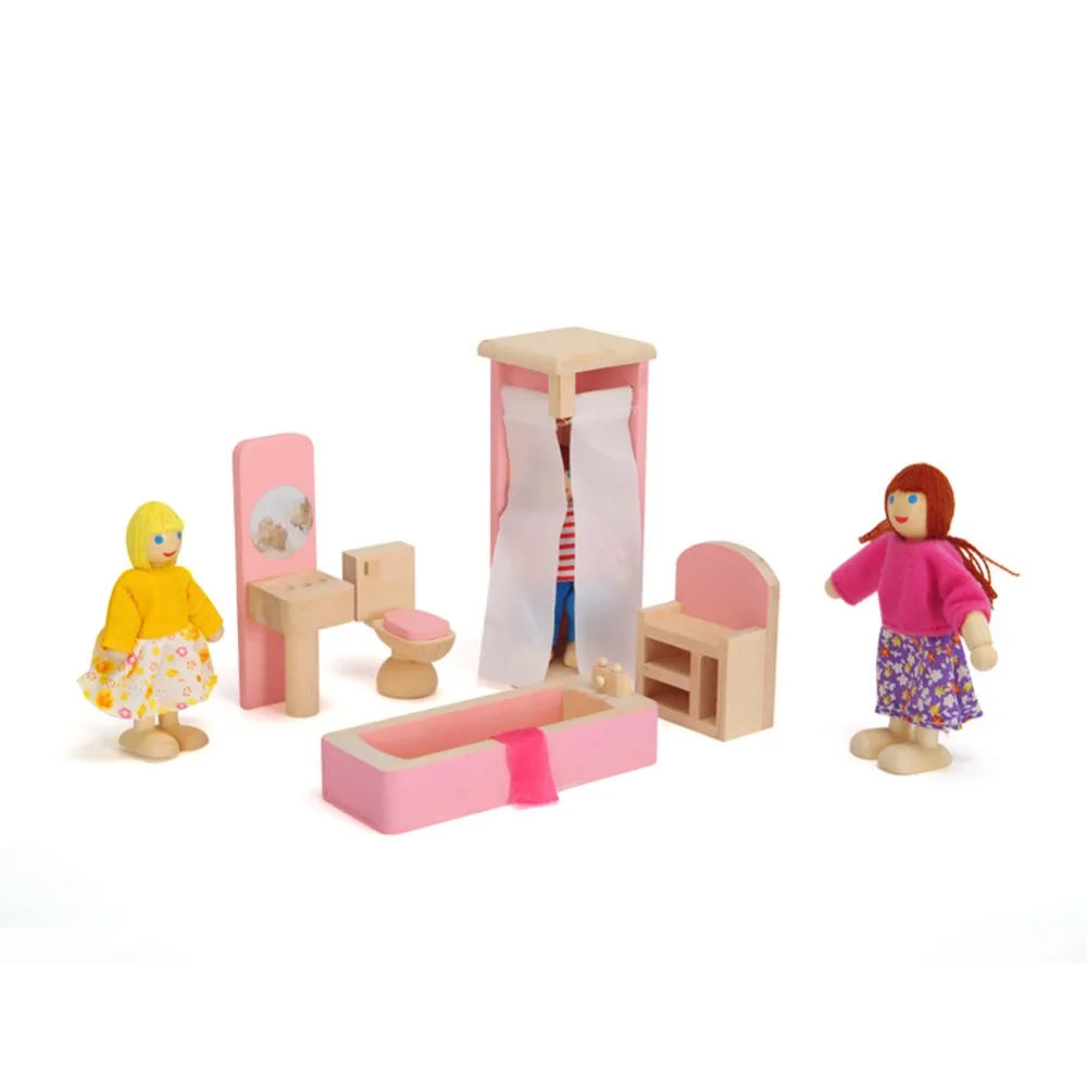 1 Набор обучающая деревянная забавная игрушка Монтессори деревянная кукла спальня кукольного домика миниатюрная деревянная кукольная мебель для девочек подарок на год