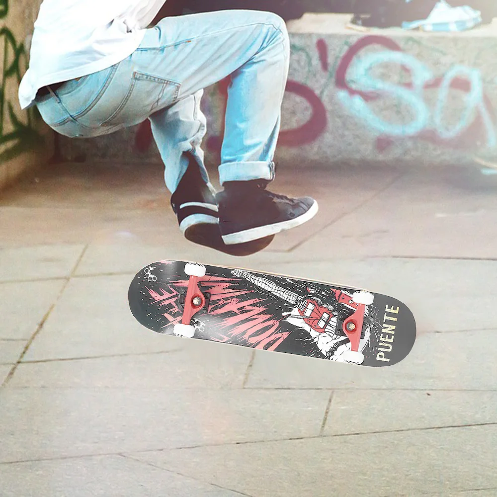 PUENTE 608 ABEC-9 adultos en las cuatro ruedas del monopatín patín doble Snubby 7 de arce tabla larga para Skate entretenimiento - 6