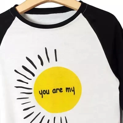 Mommy and Daughter Family Matching Mother Daughter Shirt Tops Clothes Sun Printing Long Sleeve Coat Kids Parent Child Outfits