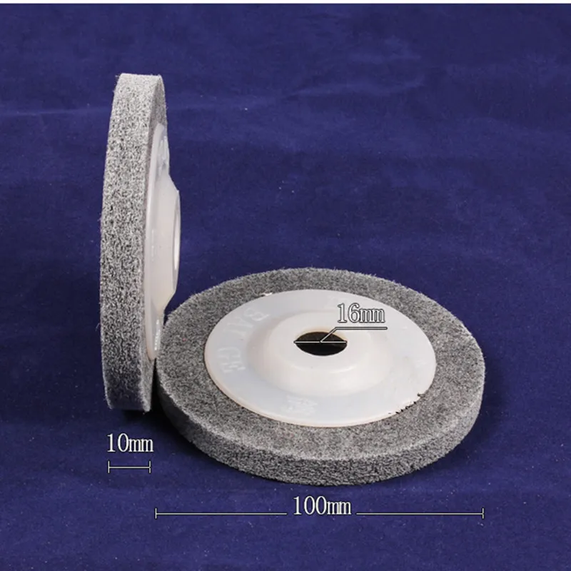 4 шт. 100*16 мм не плетеная с клапаном диск угловая шлифовальная машина инструмент волокна полировки колодки для металла полировки для снятия заусенцев