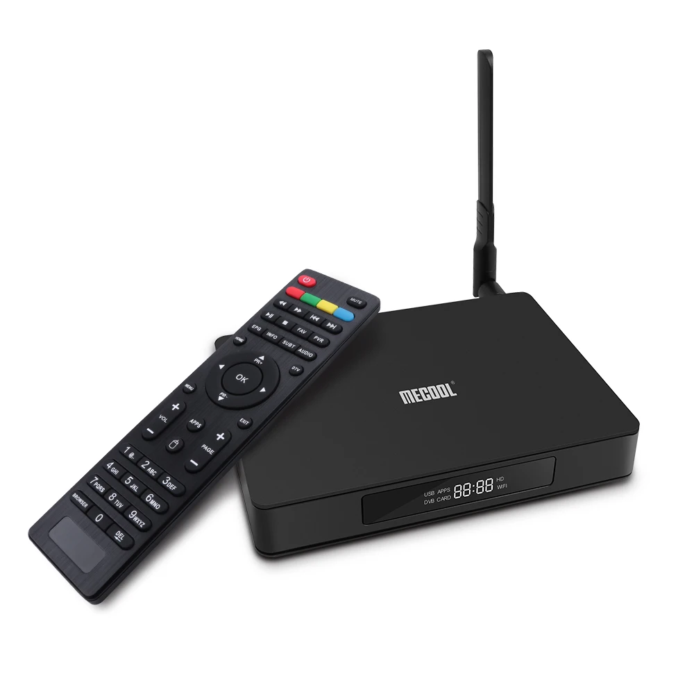 

MECOOL K6 Android 7.0 TV BOX DVB-S2 DVB-T2 DVB-C Set-top Box Hisilicon 3798M 2GB/16GB 4K H.265 VP9 2.4G&5.0G WiFi Media Player