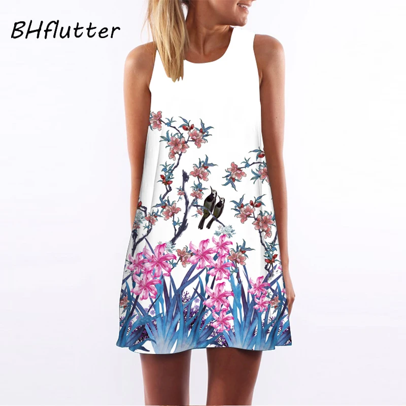 BHflutter Robe Femme Ete 2018 летнее платье женское Новое модное короткое шифоновое без